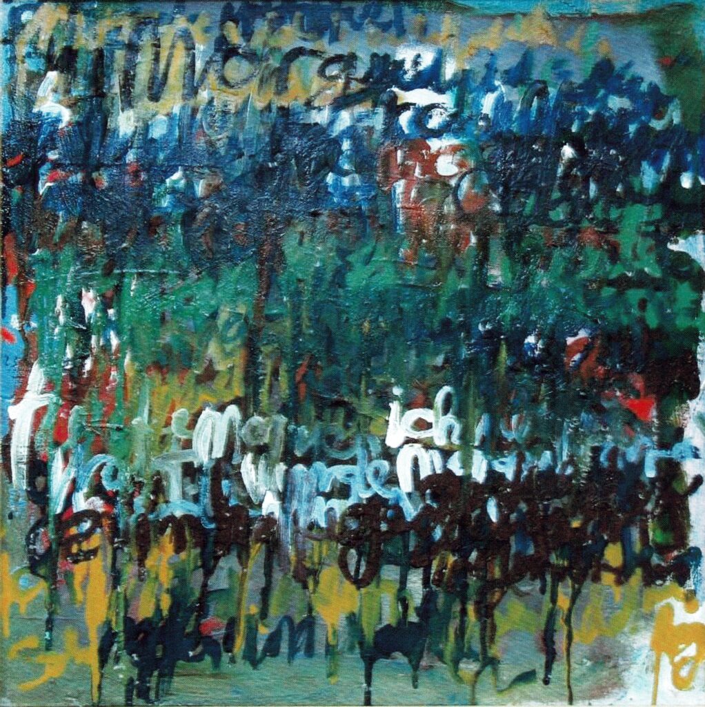 WORTE 60x60 cm Öl/Leinwand